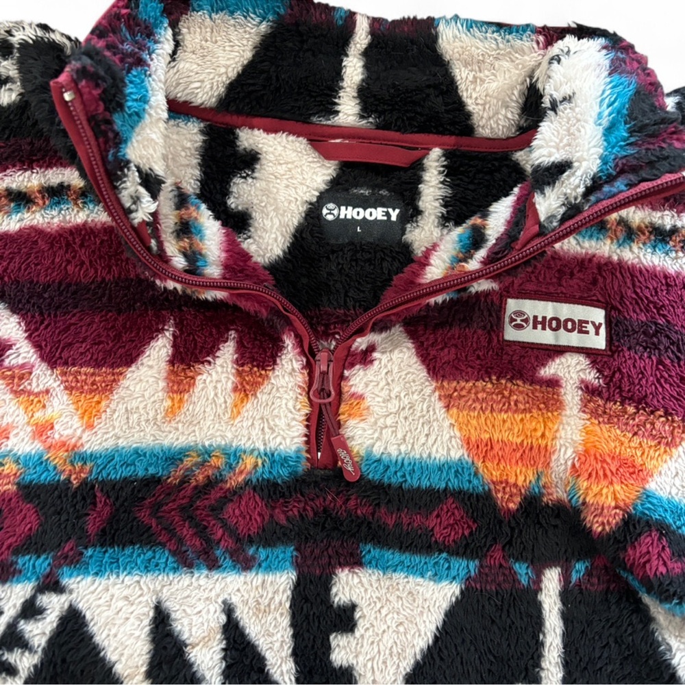 Hooey Multicolor Patterned Pullover Sherpa - image 4